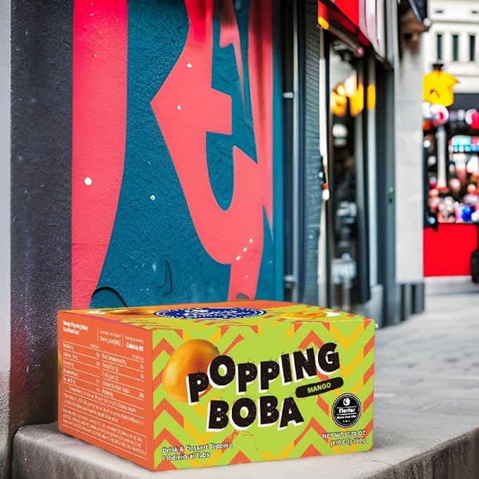 Mango Popping Boba Pearls - 490g 1 Pack
