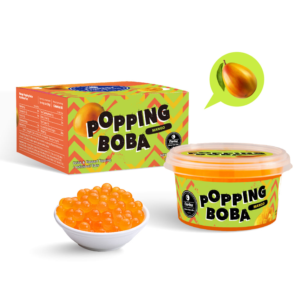 Mango Popping Boba Pearls - 490g 1 Pack