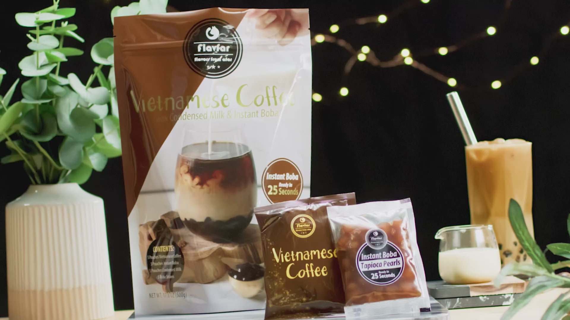 Vietnamese Coffee with Instant Boba - 3 Packs & 5 Packs
